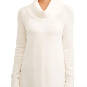 Style & Co Women's Ivory Heather Long Sleeve Crew Neck Sweater White Size PM